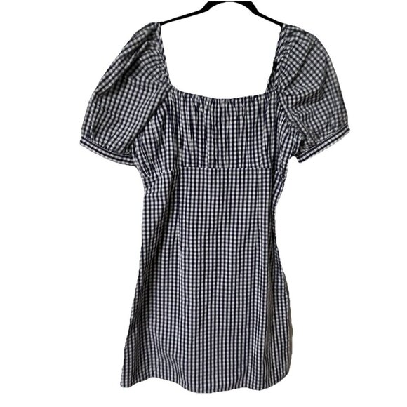 Anthropologie Forever That Girl Mini Dress Womens 8 Puff Sleeve Gingham Picnic - Picture 2 of 11